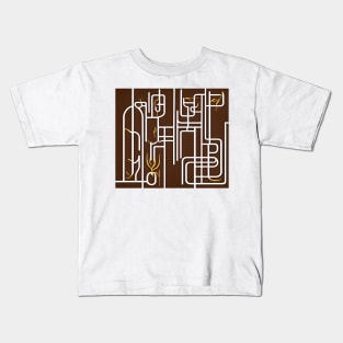 Boho line art with Gentle Floral notes of gold Kids T-Shirt